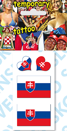 Tetovací obtisky vlajky SR - MIX po 5 kusech