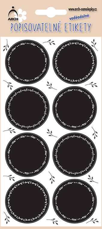 Popisovatelné etikety lístky - 40 etiket v blistru