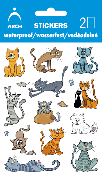 Voděodolné samolepky - kočky 03