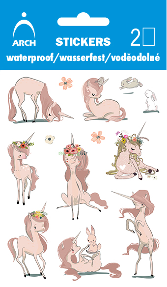 Voděodolné samolepky - jednorožci 03