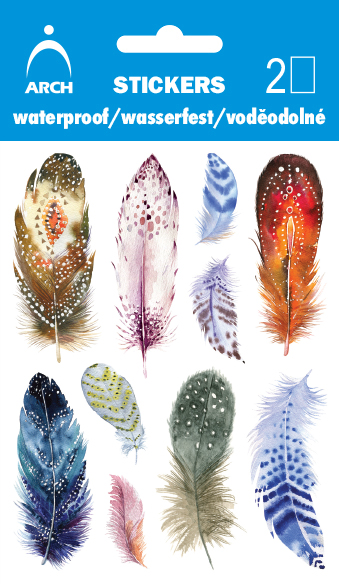 Voděodolné samolepky - pírka 02