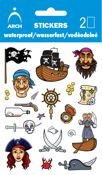 Voděodolné samolepky - piráti 01