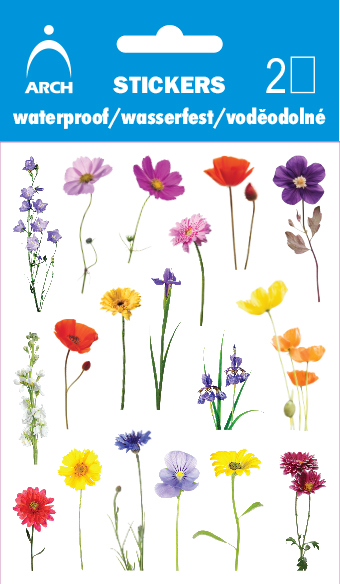 Voděodolné samolepky - kvítí 02 luční