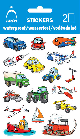 Voděodolné samolepky - dopravní prostředky 01