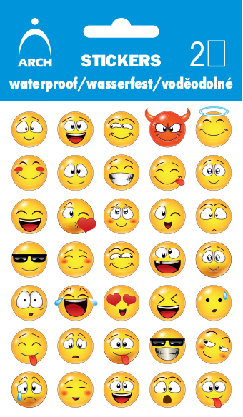 Voděodolné samolepky - smajlíci 01 větší