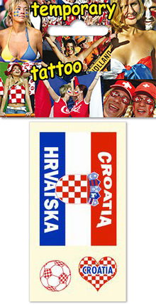 Temporary tattoo for fans - Croatia