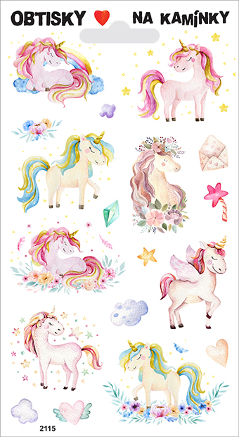 Obtisky na kamínky - jednorožci