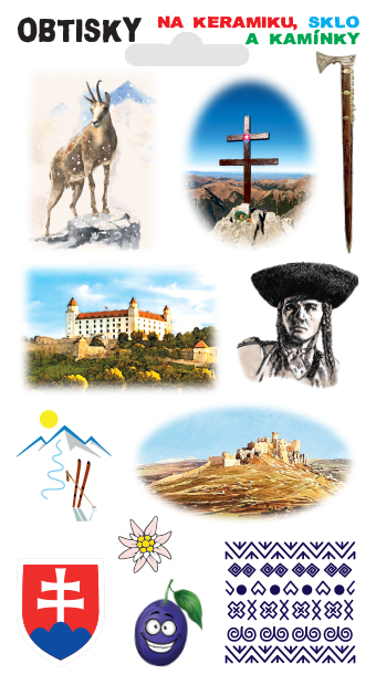 Obtisky na sklo, keramiku a kamínky - Slovensko