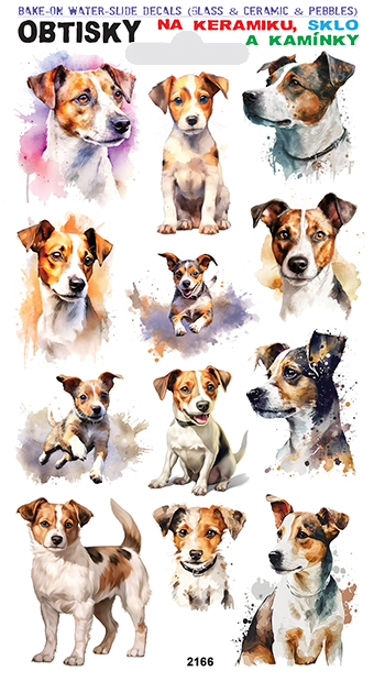 Obtisky na sklo, keramiku a kamínky - Jack Russell terier