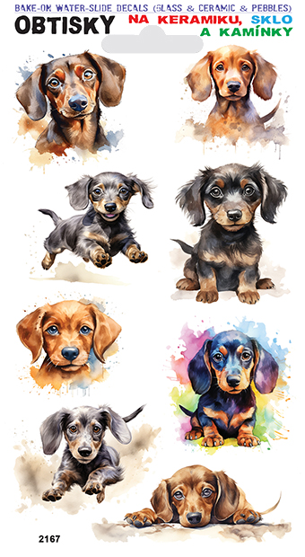 Obtisky na sklo, keramiku a kamínky - Jezevčík