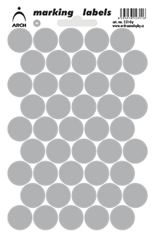 Samolepicí kolečka 17 mm - šedá