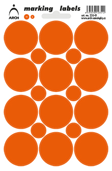 Samolepicí kolečka 33 mm - oranžová