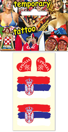 Temporary tattoo for fans - Serbia