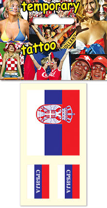 Temporary tattoo for fans - Serbia