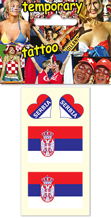 Temporary tattoo for fans - Serbia