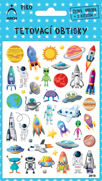 Dětské piko tetovací obtisky - vesmír