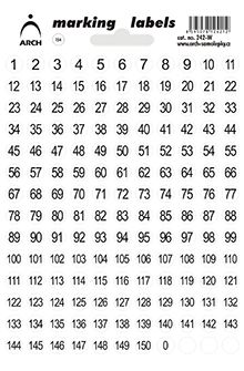 Samolepicí kolečka 8 mm s čísly - MIX po 5 kusech