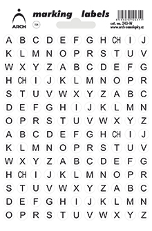 Samolepicí kolečka 8 mm s abecedou - bílá