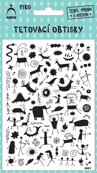 Černé piko tetovací obtisky - tribal