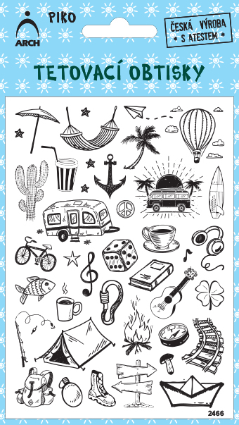 Černé piko tetovací obtisky - cestování