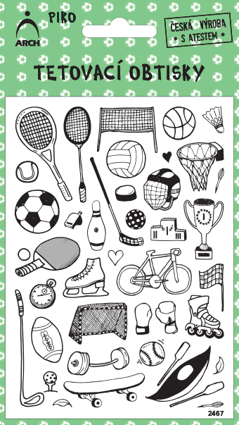 Černé piko tetovací obtisky - sporty
