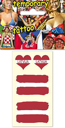 Temporary tattoo for fans - Latvia