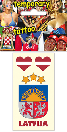 Temporary tattoo for fans - Latvia