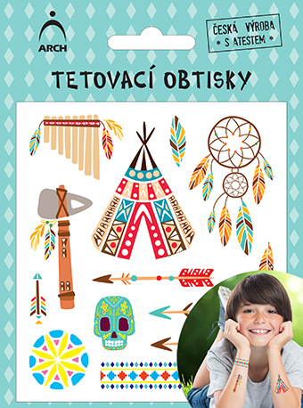 Dětské tetovací obtisky - indiánci 01