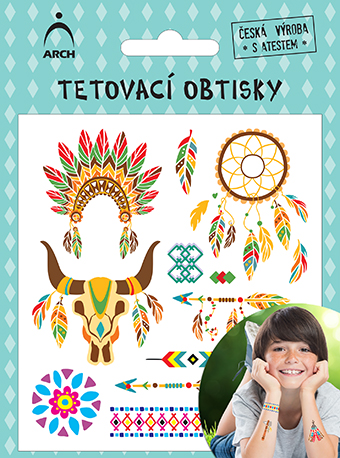 Dětské tetovací obtisky - indiánci 02