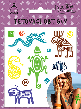 Dětské tetovací obtisky - mayské symboly 01