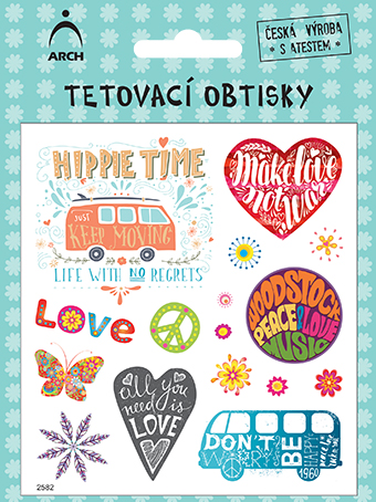 Dětské tetovací obtisky - hipíci 02