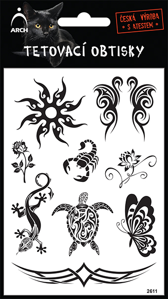 Černé tetovací obtisky - slunce