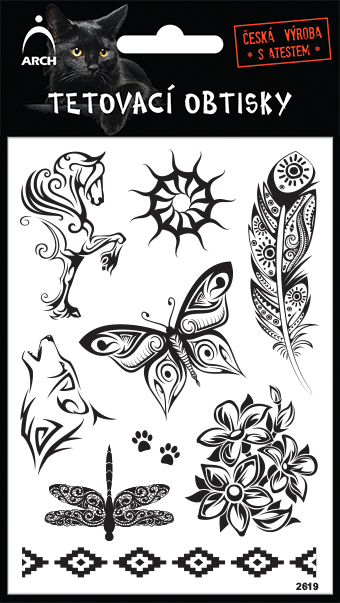 Černé tetovací obtisky - kůň