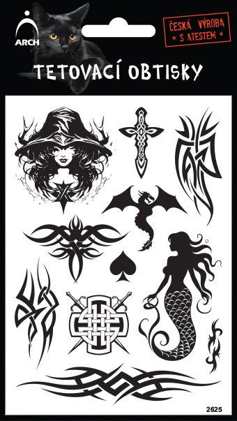 Černé tetovací obtisky - fantasy