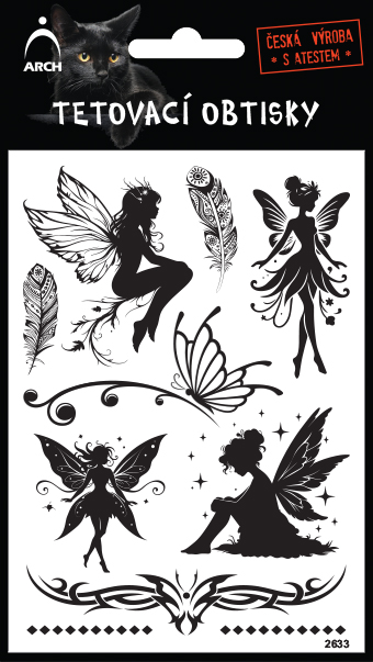 Černé tetovací obtisky - víly