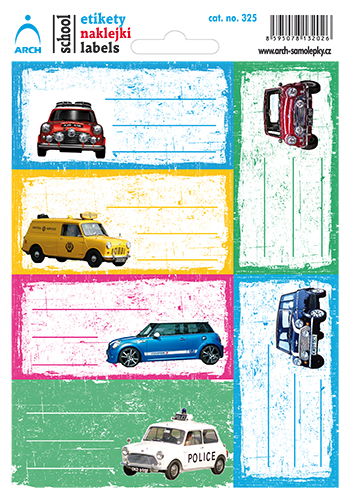 Školní štítky - Auta - Mini Cooper