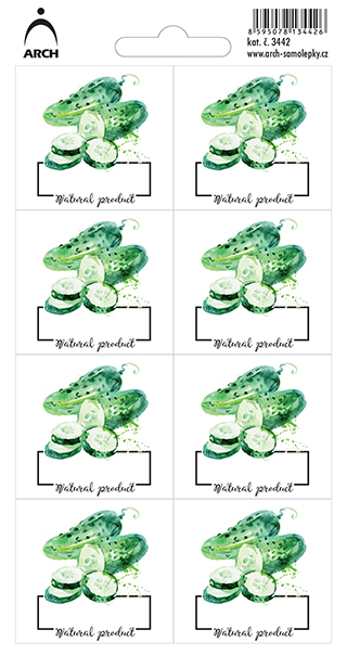 OKURKY - Natural product - 8 voděodolných etiket