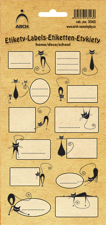  DEKORAČNÍ etikety - eko kočky