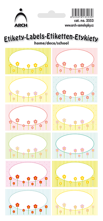 DEKORAČNÍ etikety - jarní louka