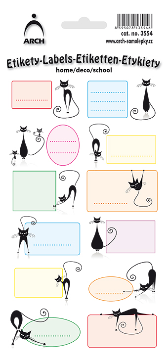 DEKORAČNÍ etikety - kočky