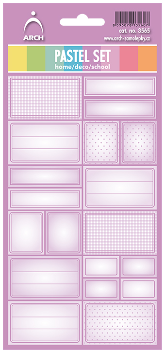 DEKORAČNÍ etikety - Pastel set - fialové
