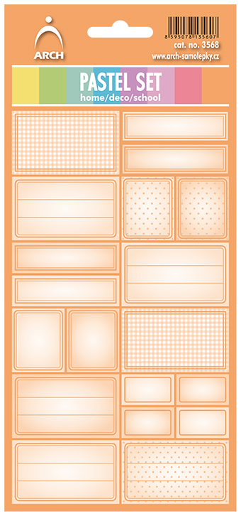 DEKORAČNÍ etikety - Pastel set - oranžové