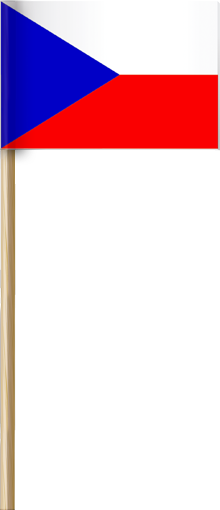 Papírové vlajky ČR na 50 cm dřívku