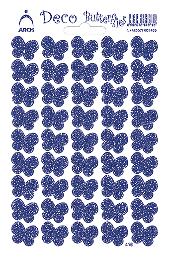Motýlci modří glitter - Deco Butterflies