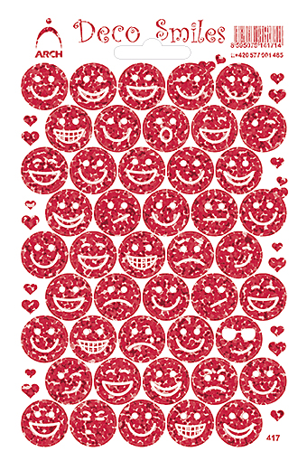 Smajlíci červení glitter - Deco Smile