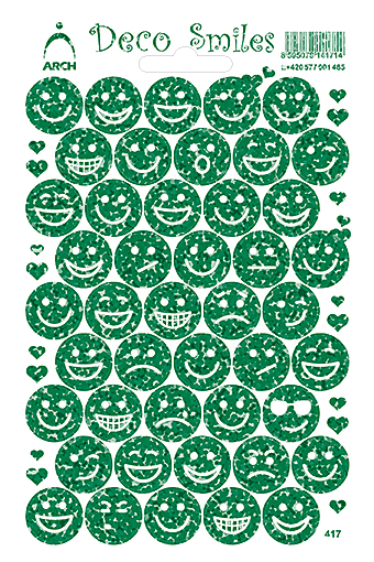 Smajlíci zelení glitter - Deco Smile