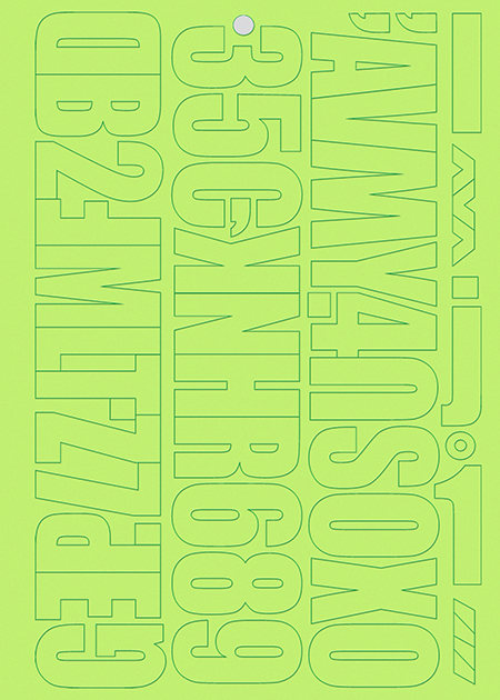 Nástěnková písmena a číslice - zelené - 4 sady