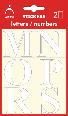 Písmena bílá M-Z, výška 38 mm - 2 archy v blistru