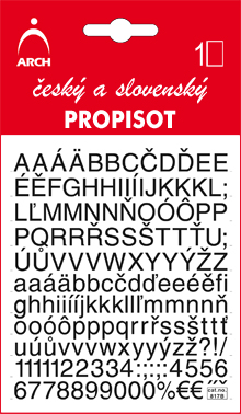 Černý propisot - výška písmen 7 mm