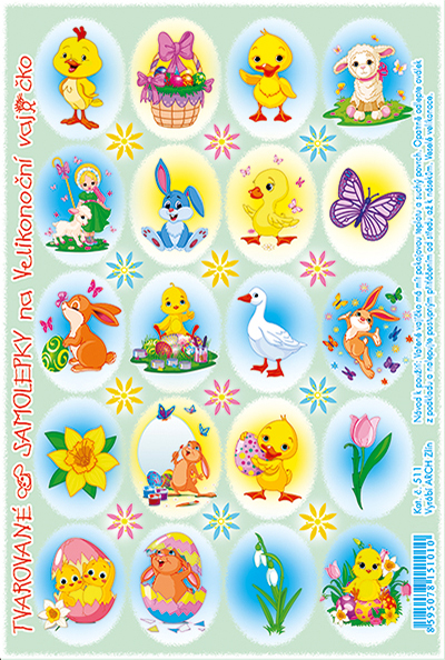 Rovné samolepky - kohoutek